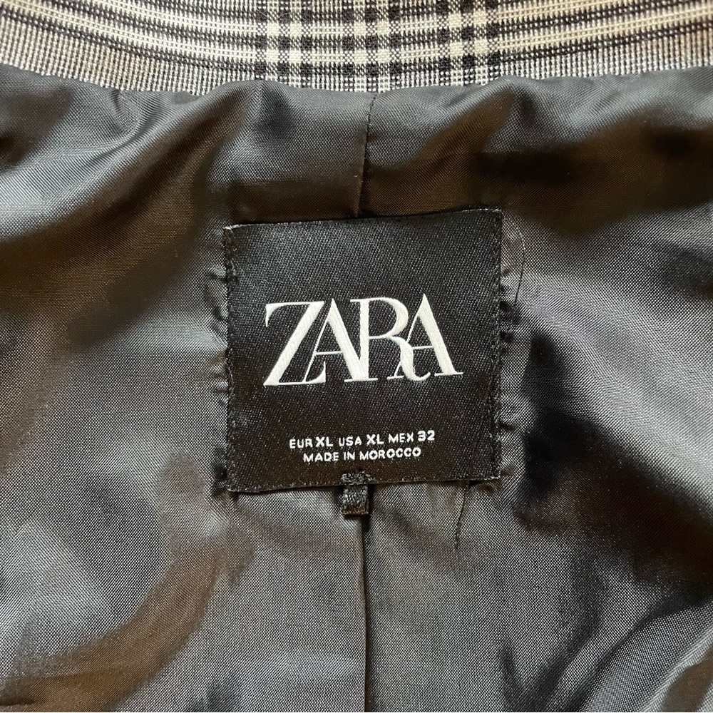 EUC ZARA Oversized Glen Plaid Jacket Blazer Size XL - Picture 5 of 6